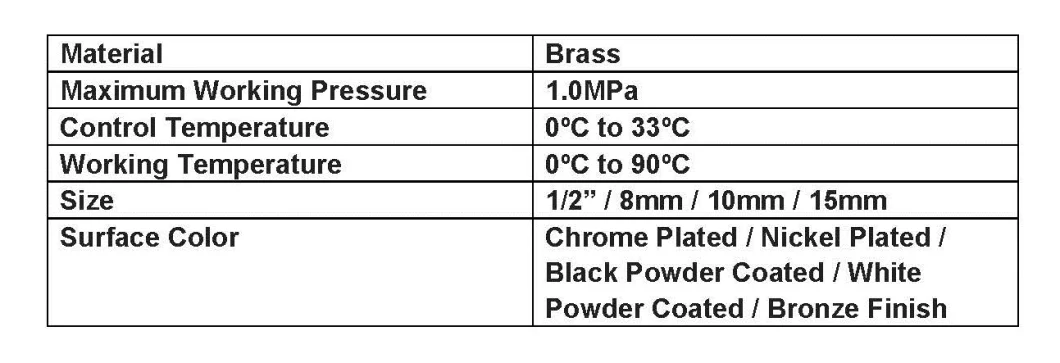 1/2" X 1/2" Straight Type Brass Thermostatic Radiator Valve Nickel Plated